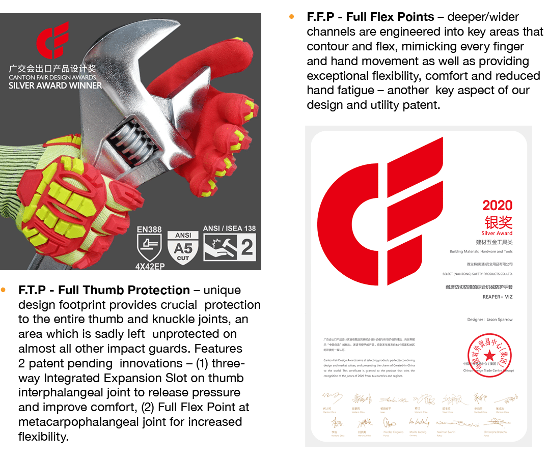 ￼ � F.T.P Full Thumb Protection – unique design footprint provides crucial protection to the entire thumb and knuckle...