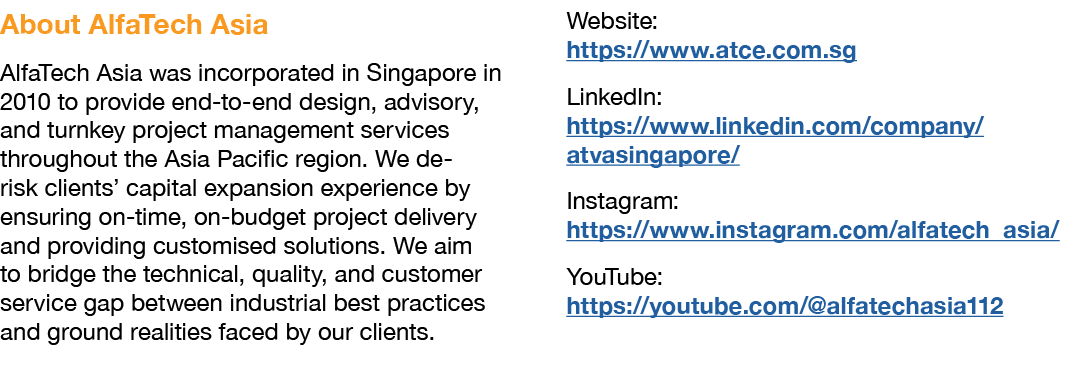 About AlfaTech Asia AlfaTech Asia was incorporated in Singapore in 2010 to provide end to end design, advisory, and t...