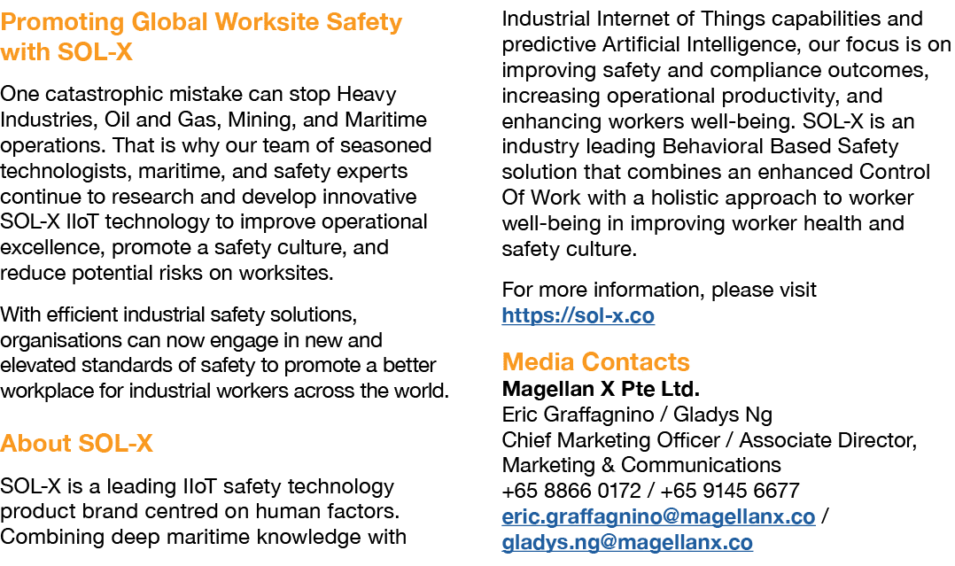 Promoting Global Worksite Safety with SOL X One catastrophic mistake can stop Heavy Industries, Oil and Gas, Mining, ...