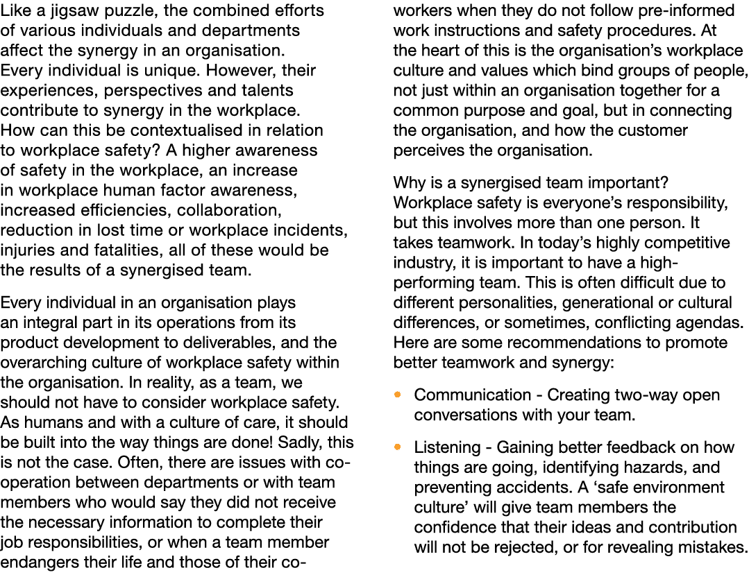 Like a jigsaw puzzle, the combined efforts of various individuals and departments affect the synergy in an organisati...