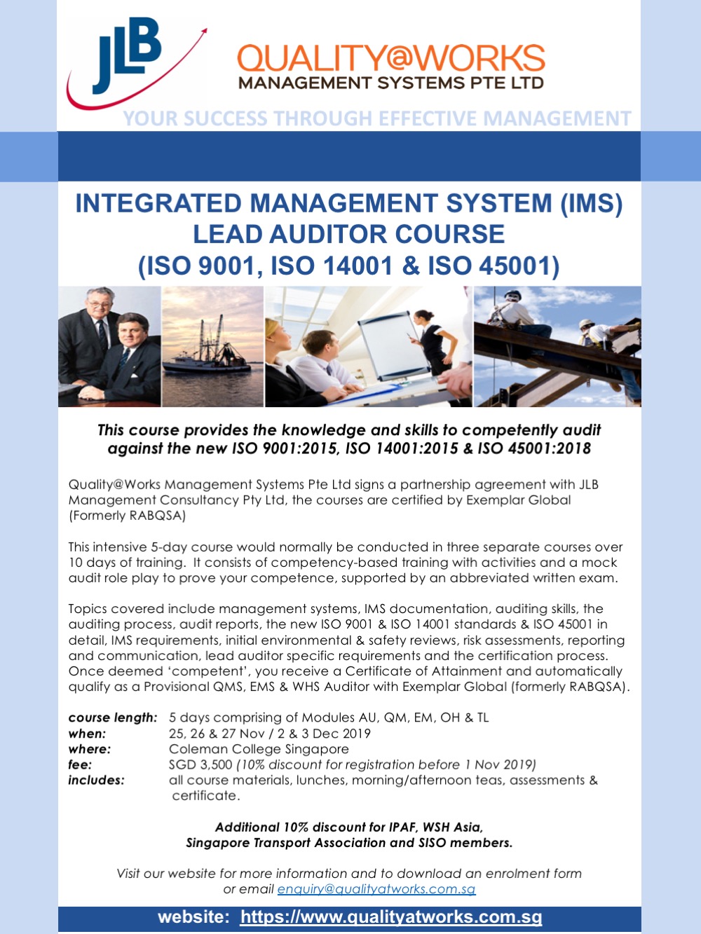 IMS Lead Auditor Training World of Safety and Health Asia Courses