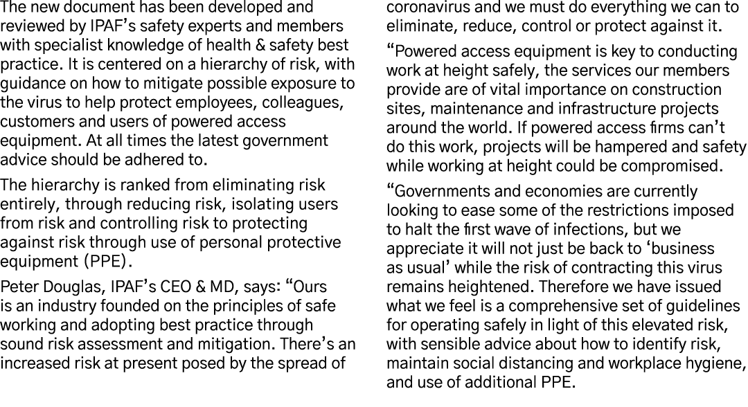 The new document has been developed and reviewed by IPAF s safety experts and members with specialist knowledge of he   