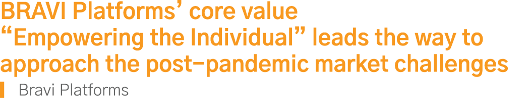 BRAVI Platforms  core value  Empowering the Individual  leads the way to approach the post-pandemic market challenges   