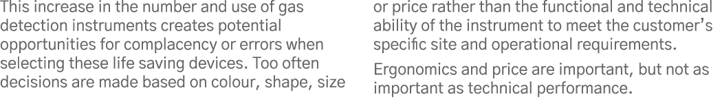 This increase in the number and use of gas detection instruments creates potential opportunities for complacency or e   