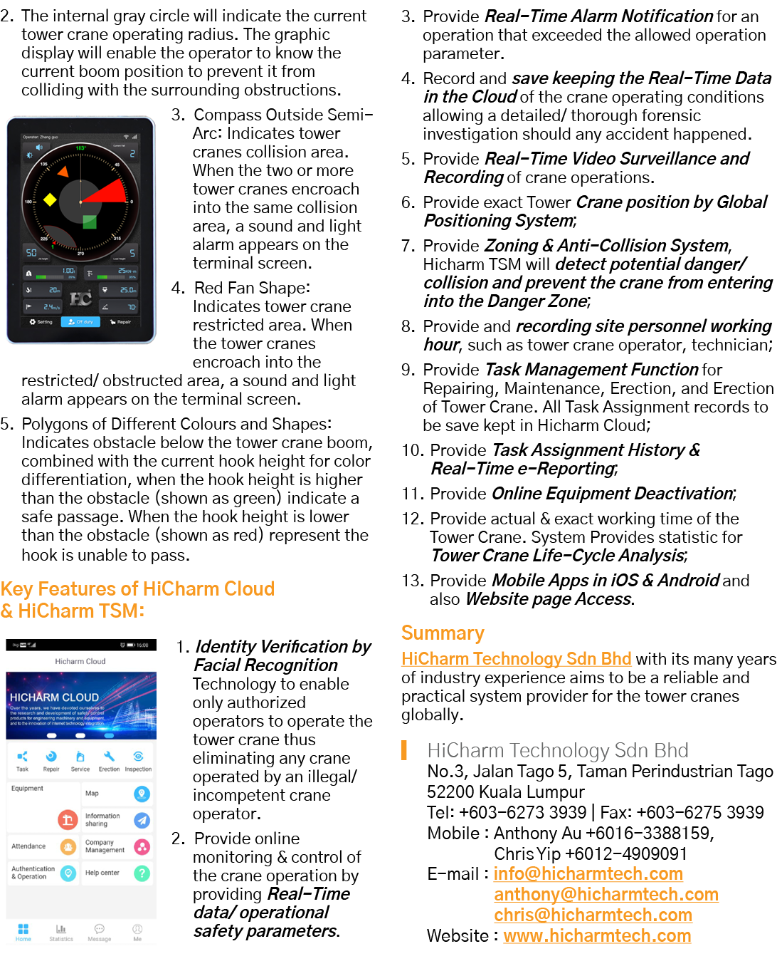 2  The internal gray circle will indicate the current tower crane operating radius  The graphic display will enable t   