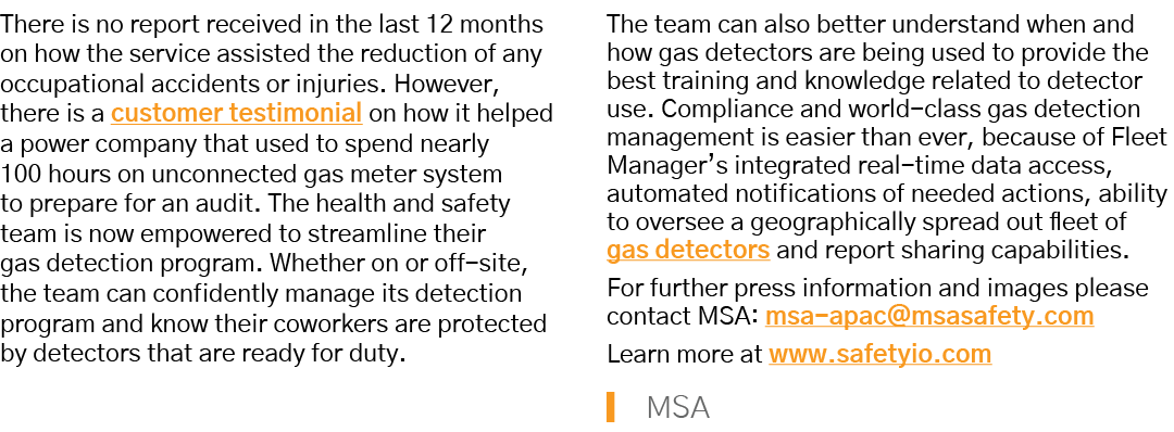 There is no report received in the last 12 months on how the service assisted the reduction of any occupational accid   