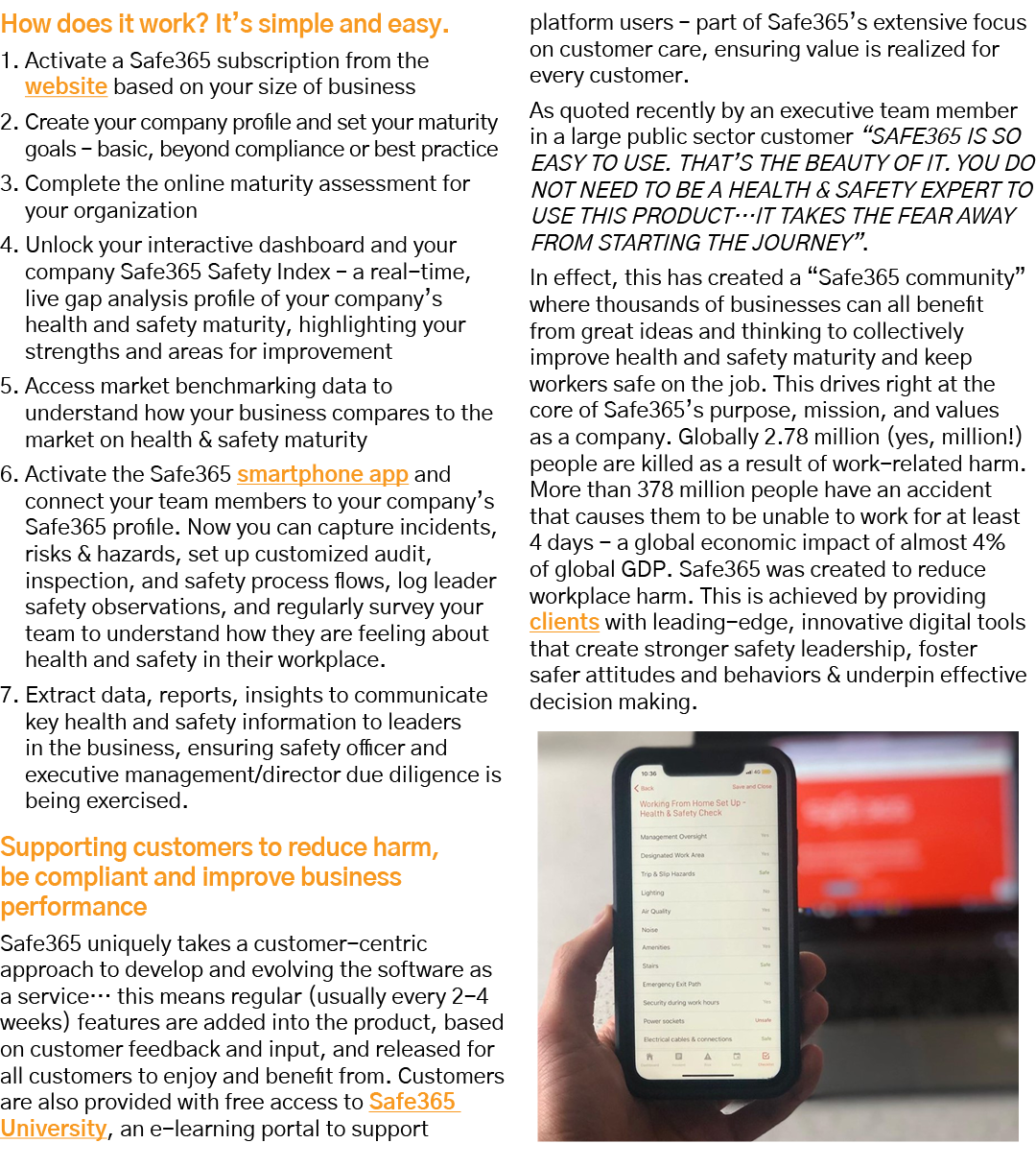 How does it work  It s simple and easy  1  Activate a Safe365 subscription from the website based on your size of bus   