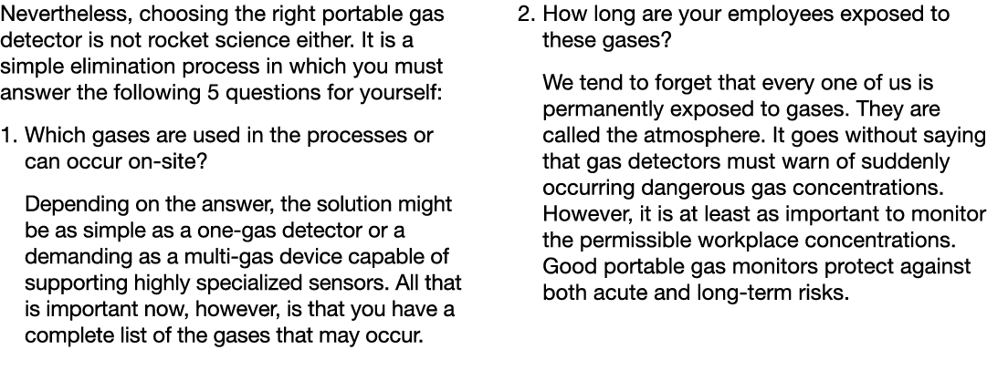 Nevertheless, choosing the right portable gas detector is not rocket science either  It is a simple elimination proce   