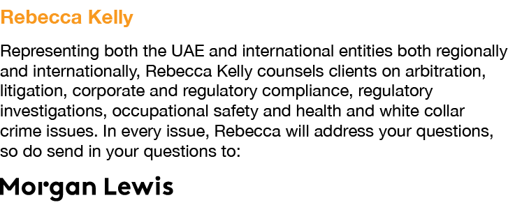 Rebecca Kelly Representing both the UAE and international entities both regionally and internationally, Rebecca Kelly   
