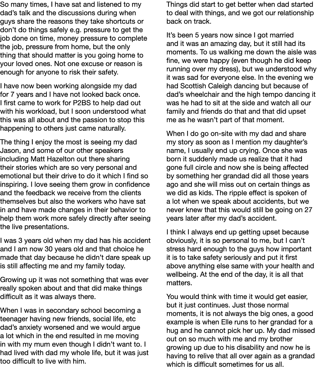 So many times, I have sat and listened to my dad s talk and the discussions during when guys share the reasons they t   