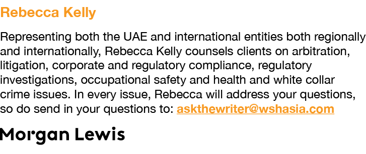 Rebecca Kelly Representing both the UAE and international entities both regionally and internationally, Rebecca Kelly   