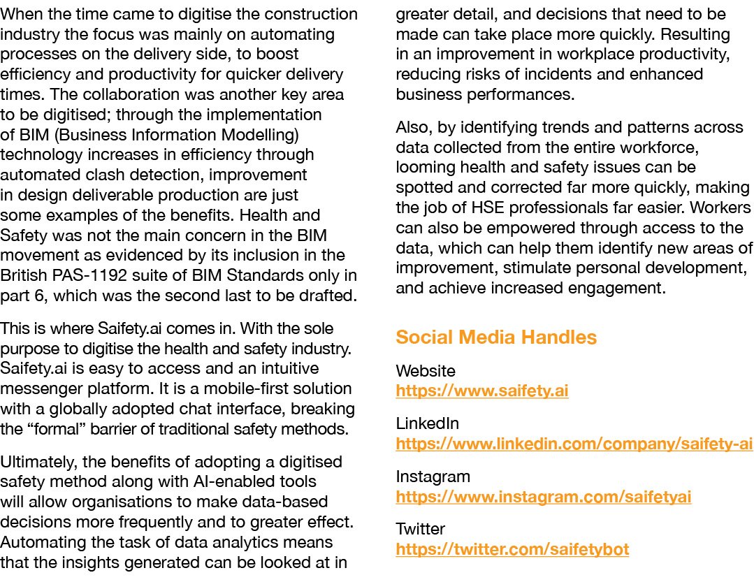 When the time came to digitise the construction industry the focus was mainly on automating processes on the delivery   