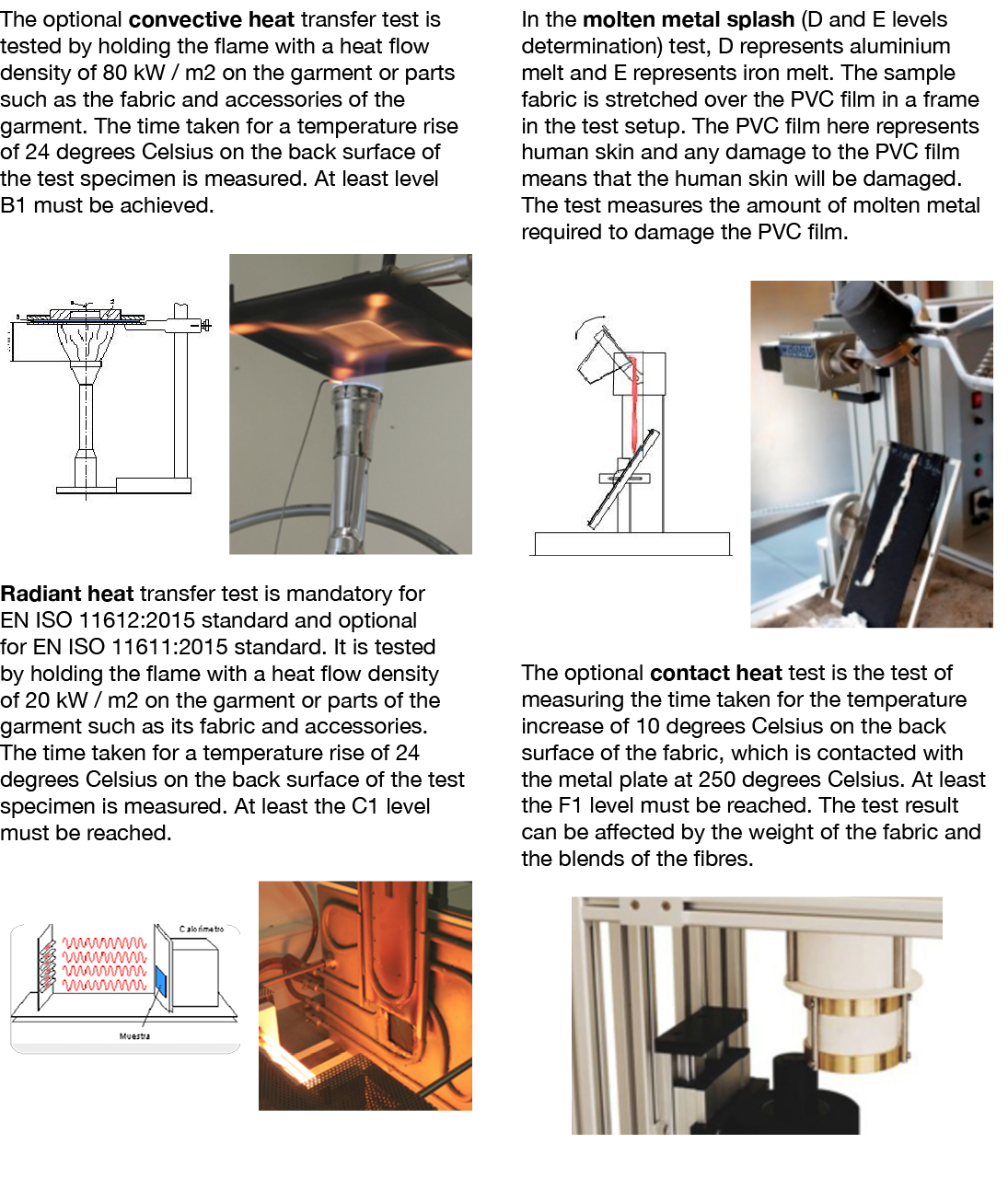 The optional convective heat transfer test is tested by holding the flame with a heat flow density of 80 kW   m2 on t   