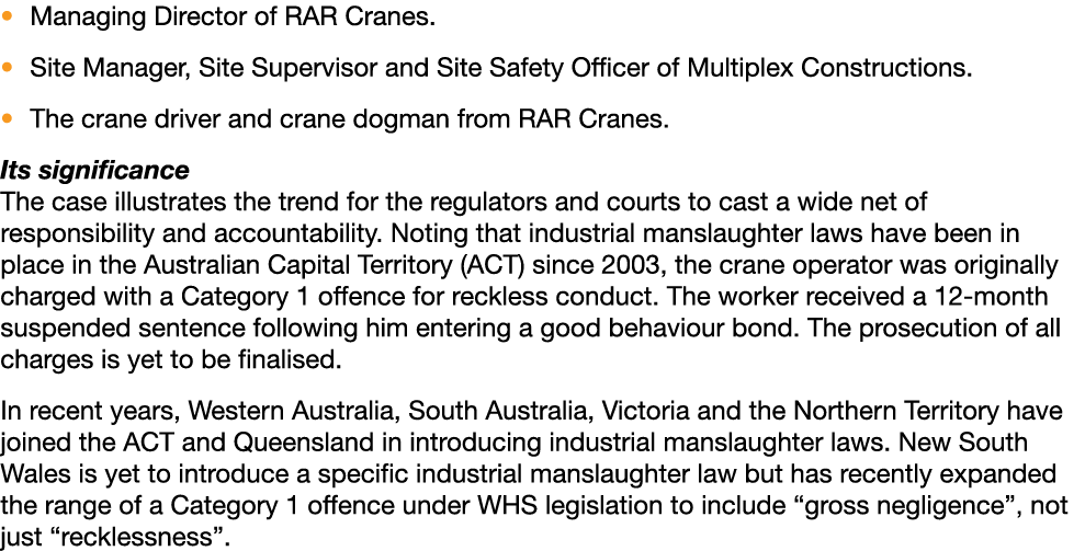  Managing Director of RAR Cranes    Site Manager, Site Supervisor and Site Safety Officer of Multiplex Constructions   