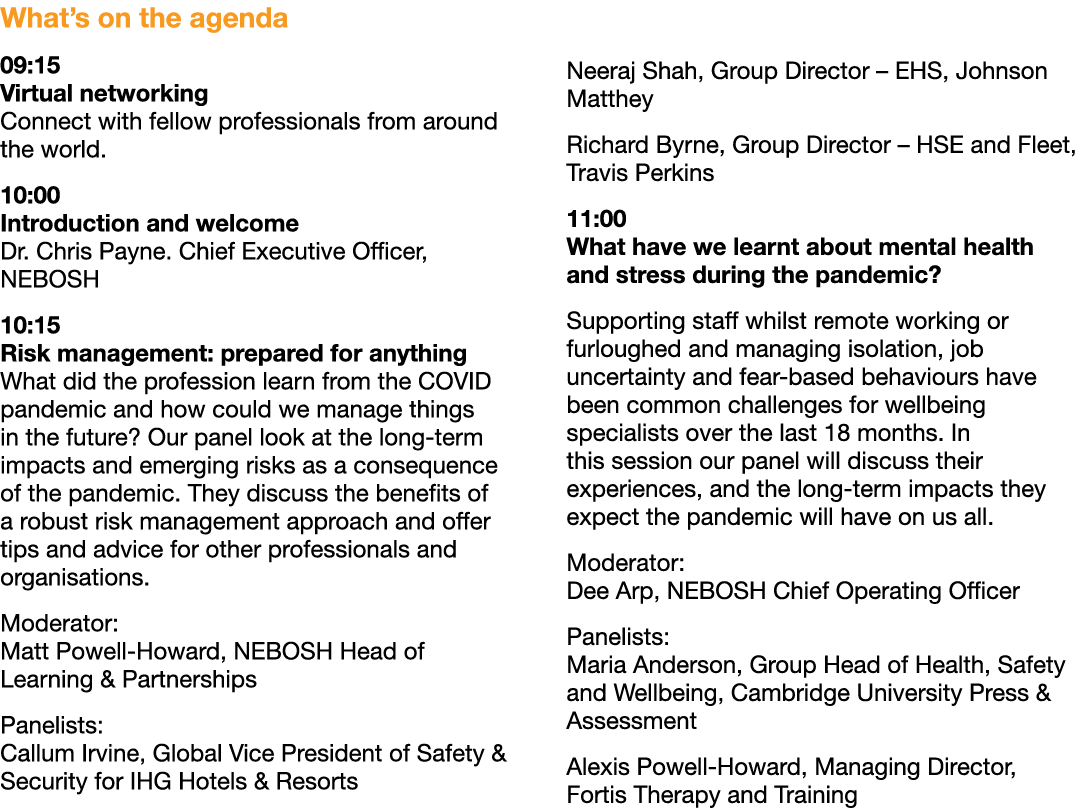 What s on the agenda 09:15 Virtual networking Connect with fellow professionals from around the world  10:00 Introduc   