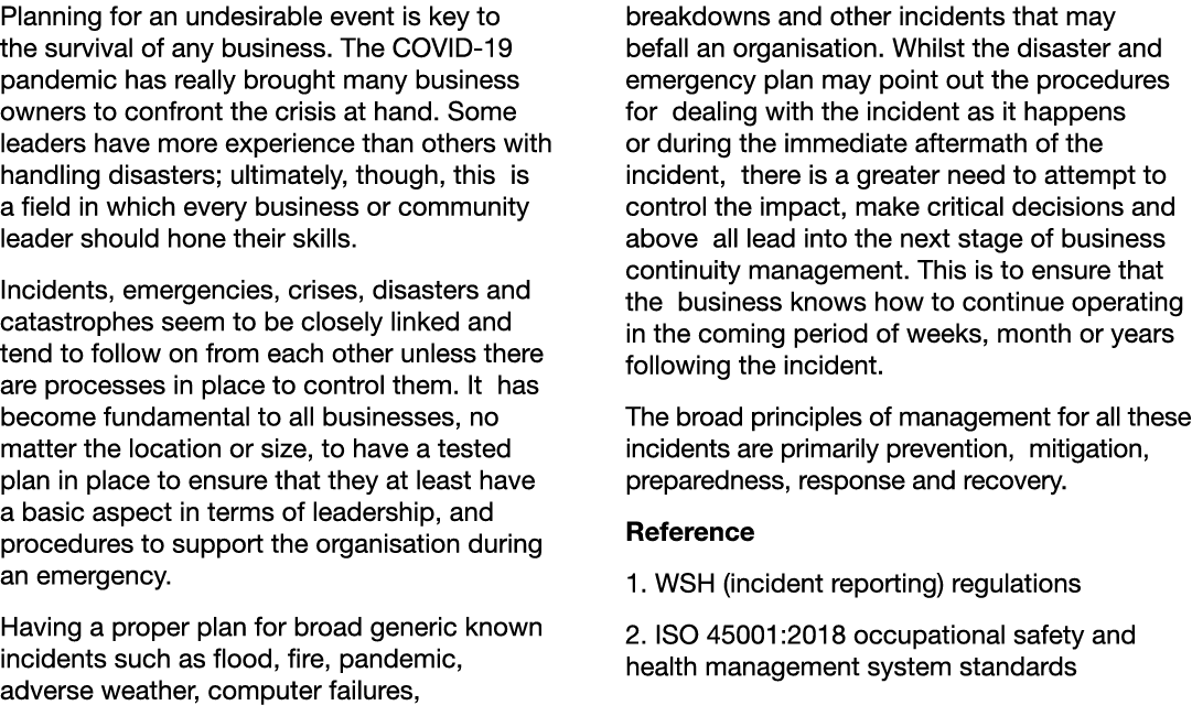 Planning for an undesirable event is key to the survival of any business  The COVID-19 pandemic has really brought ma   