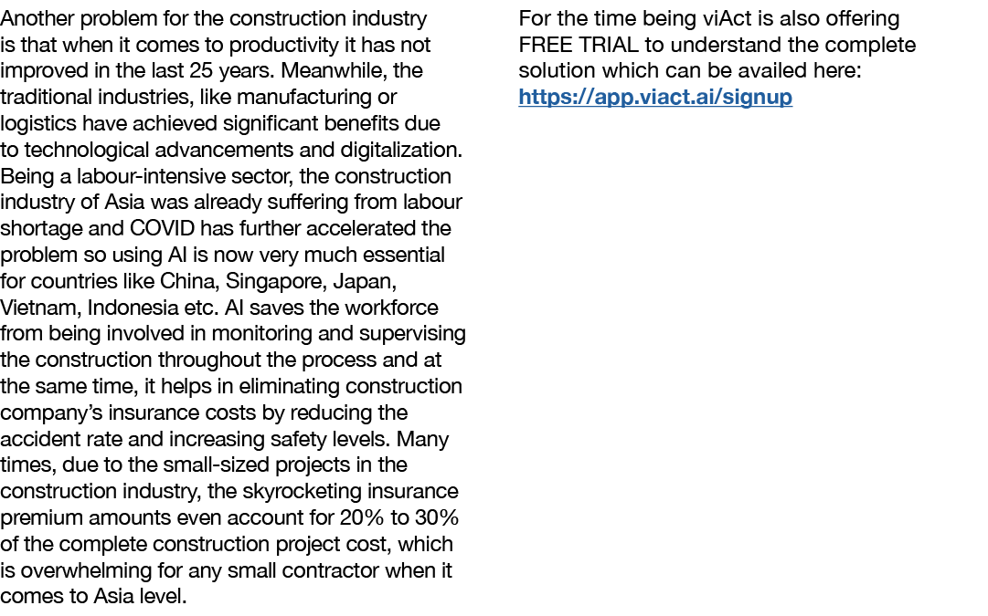 Another problem for the construction industry is that when it comes to productivity it has not improved in the last 2   