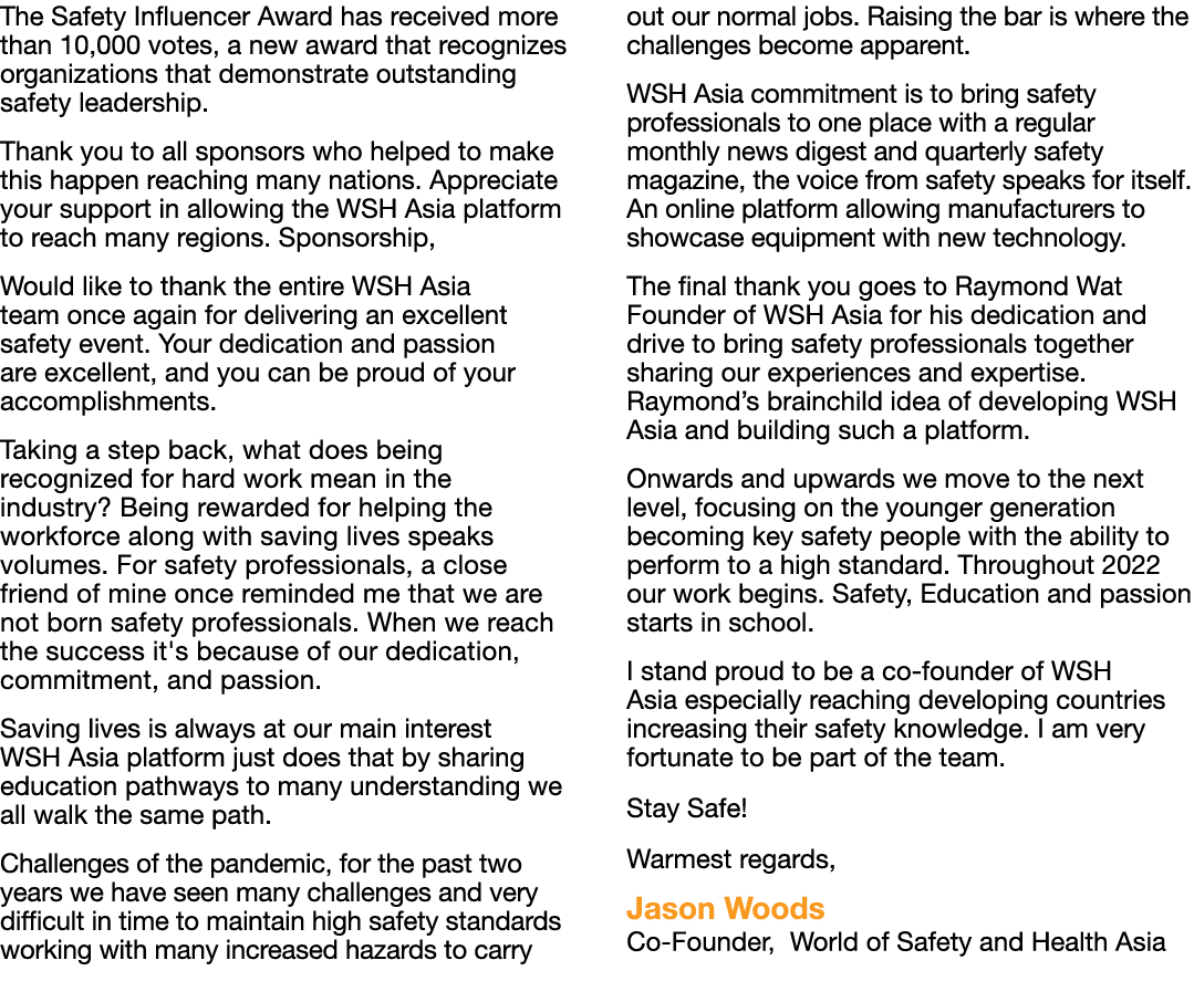 The Safety Influencer Award has received more than 10,000 votes, a new award that recognizes organizations that demon   