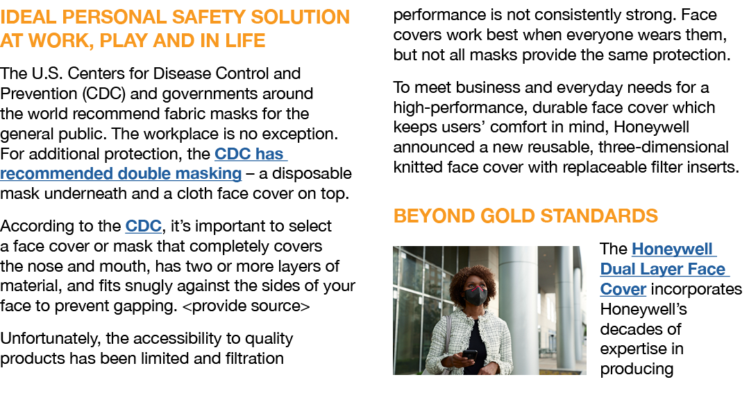 IDEAL PERSONAL SAFETY SOLUTION AT WORK, PLAY AND IN LIFE The U S  Centers for Disease Control and Prevention (CDC) an   