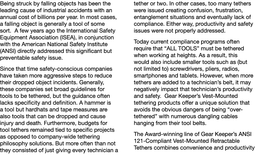 Being struck by falling objects has been the leading cause of industrial accidents with an annual cost of billions pe   