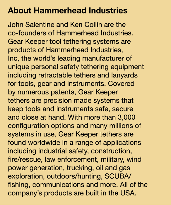 About Hammerhead Industries John Salentine and Ken Collin are the co-founders of Hammerhead Industries  Gear Keeper t   
