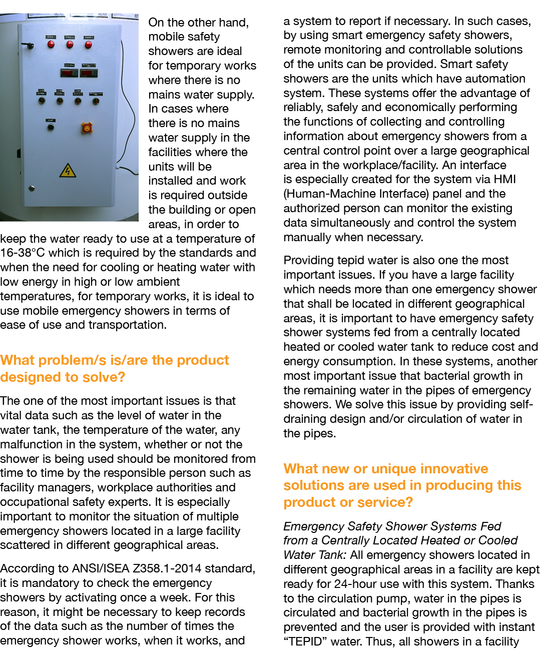  On the other hand, mobile safety showers are ideal for temporary works where there is no mains water supply  In case   