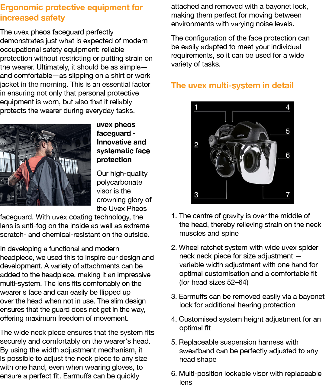 Ergonomic protective equipment for increased safety The uvex pheos faceguard perfectly demonstrates just what is expe   