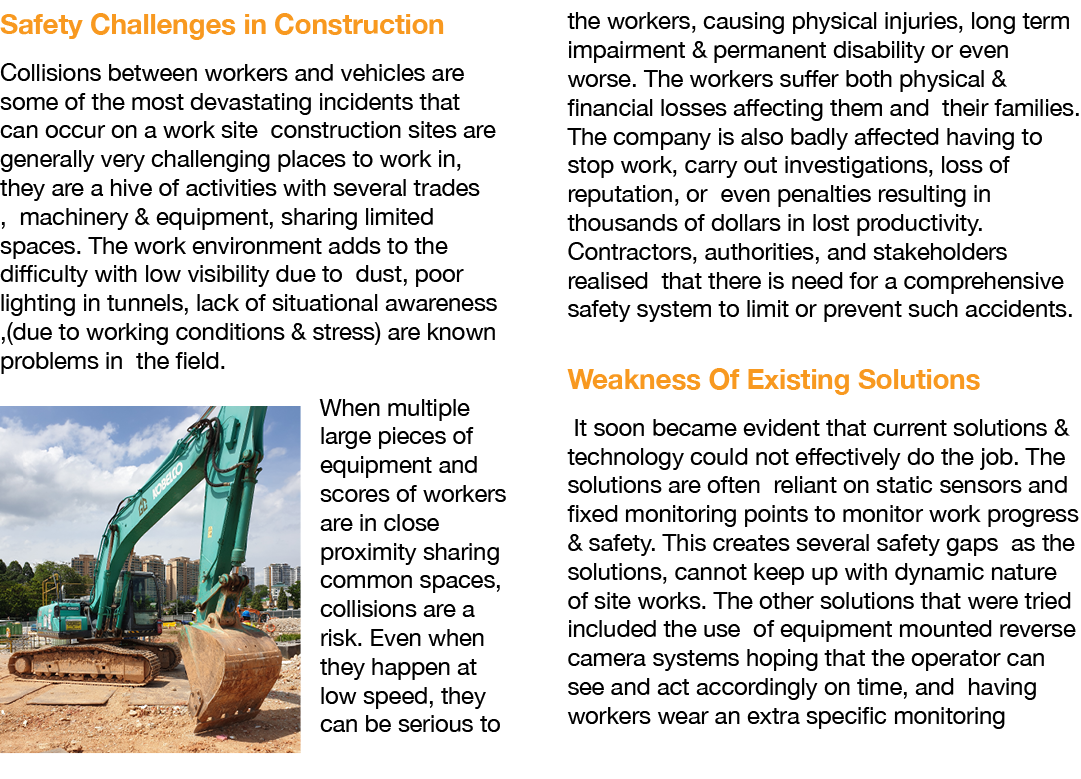 Safety Challenges in Construction Collisions between workers and vehicles are some of the most devastating incidents    