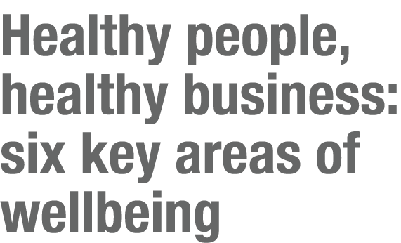 Healthy people, healthy business: six key areas of wellbeing