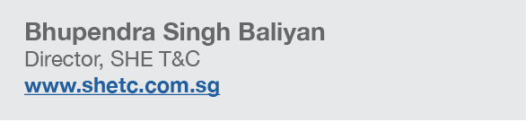 Bhupendra Singh Baliyan Director, SHE T&C www shetc com sg