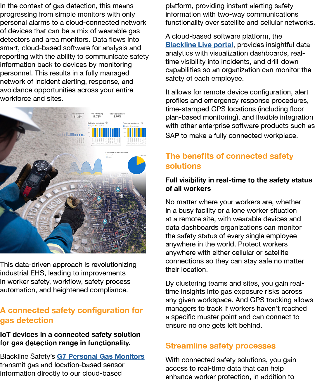 In the context of gas detection, this means progressing from simple monitors with only personal alarms to a cloud-con   