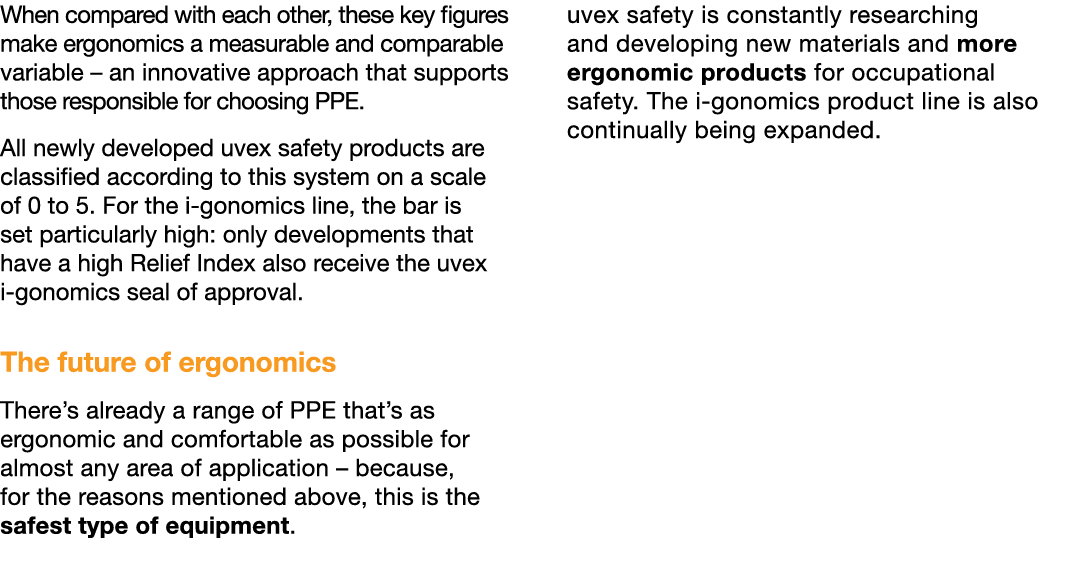 When compared with each other, these key figures make ergonomics a measurable and comparable variable   an innovative   