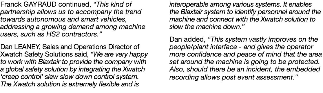 Franck GAYRAUD continued,  This kind of partnership allows us to accompany the trend towards autonomous and smart veh   