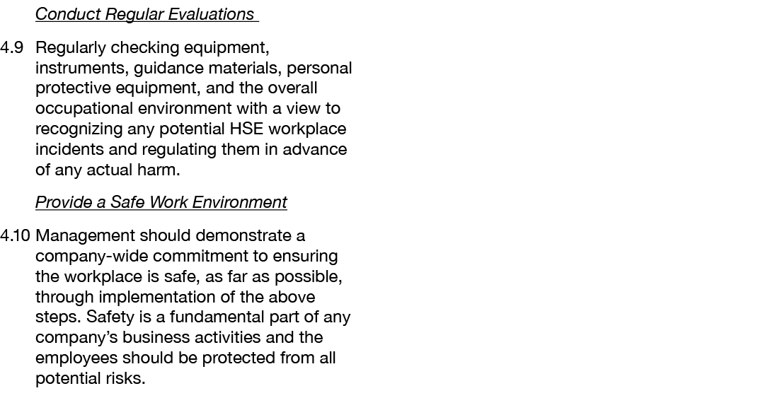  Conduct Regular Evaluations 4 9 Regularly checking equipment, instruments, guidance materials, personal protective e   
