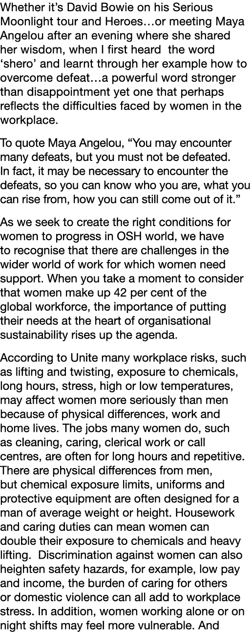 Whether it s David Bowie on his Serious Moonlight tour and Heroes or meeting Maya Angelou after an evening where she    