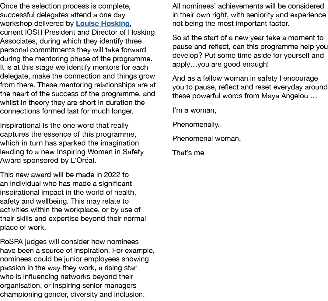Once the selection process is complete, successful delegates attend a one day workshop delivered by Louise Hosking, c   
