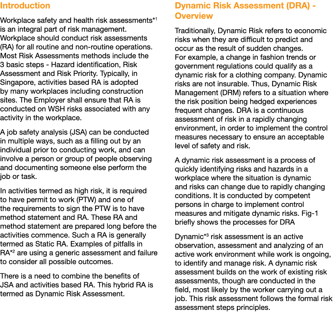 Introduction Workplace safety and health risk assessments*1 is an integral part of risk management  Workplace should    