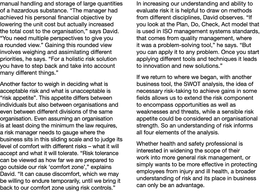manual handling and storage of large quantities of a hazardous substance   The manager had achieved his personal fina   