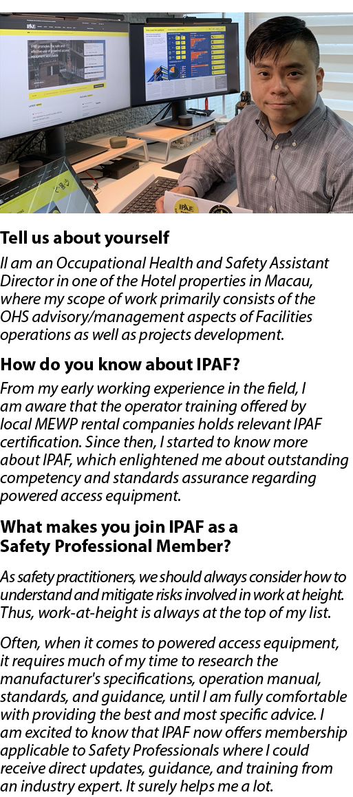  Tell us about yourself II am an Occupational Health and Safety Assistant Director in one of the Hotel properties in    