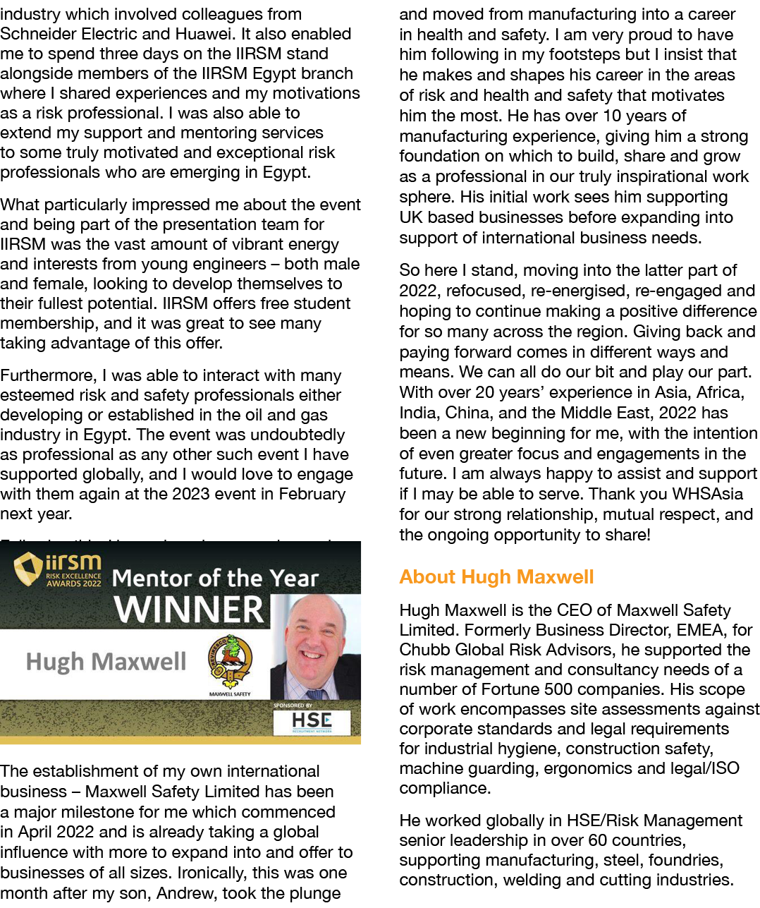 industry which involved colleagues from Schneider Electric and Huawei  It also enabled me to spend three days on the    