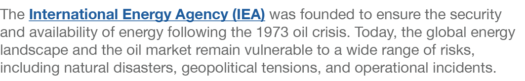 The International Energy Agency (IEA) was founded to ensure the security and availability of energy following the 197   