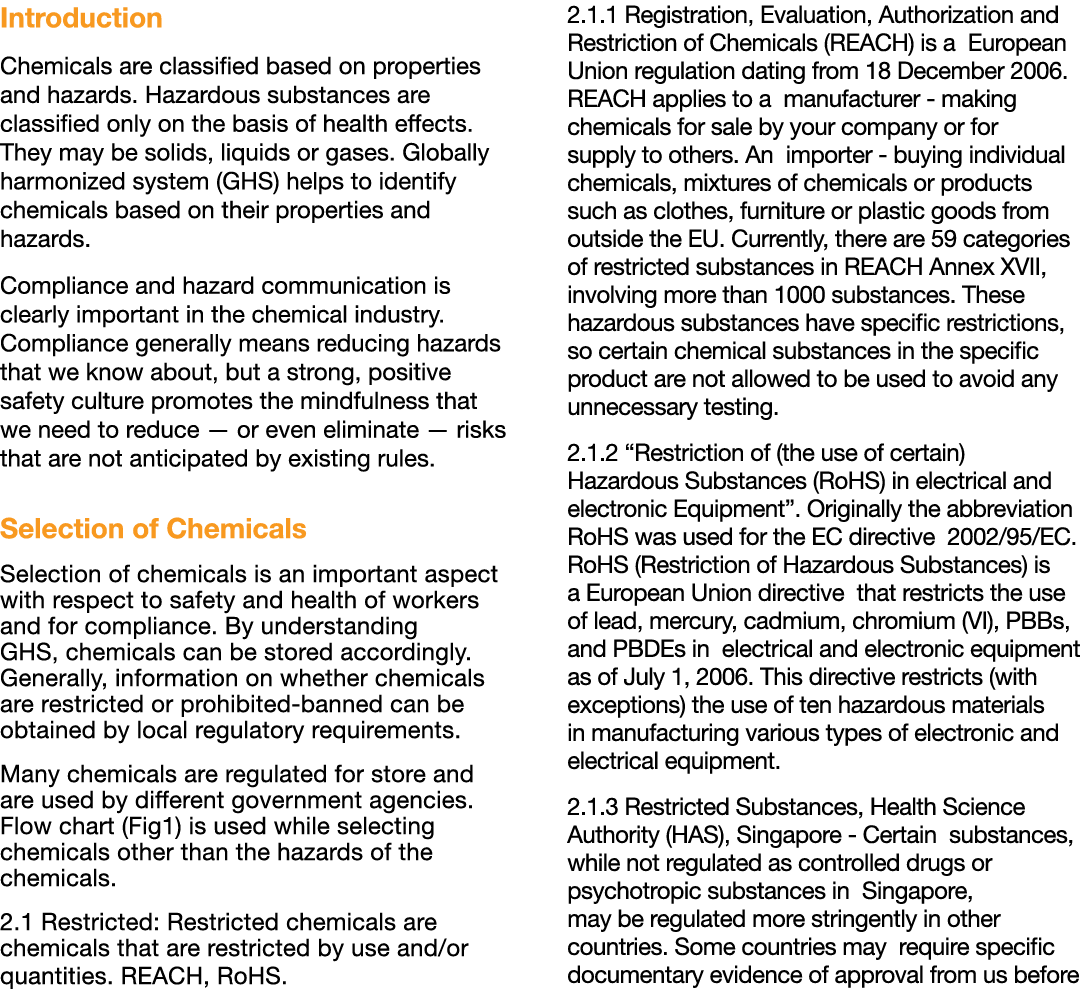 Introduction Chemicals are classified based on properties and hazards  Hazardous substances are classified only on th   
