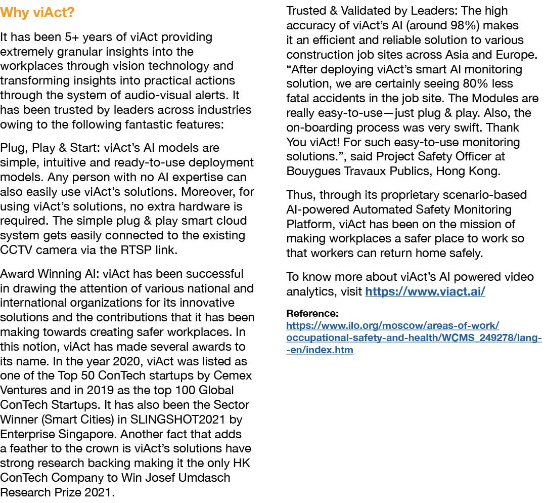 Why viAct  It has been 5+ years of viAct providing extremely granular insights into the workplaces through vision tec   