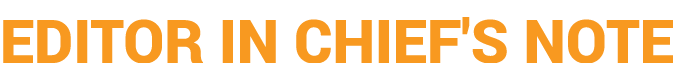 EDITOR IN CHIEF'S NOTE