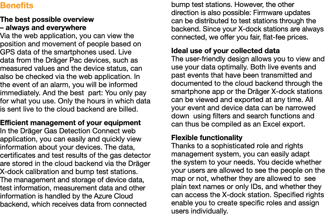 Benefits The best possible overview   always and everywhere Via the web application, you can view the position and mo   