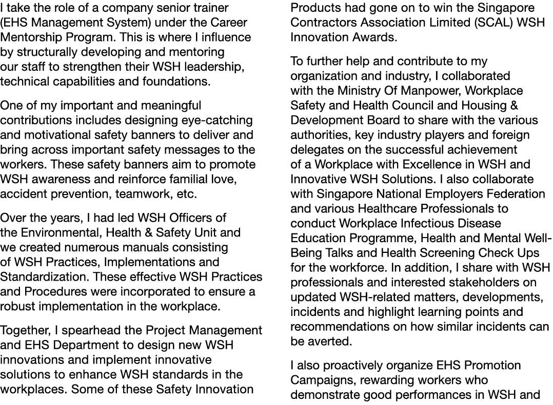I take the role of a company senior trainer (EHS Management System) under the Career Mentorship Program  This is wher   