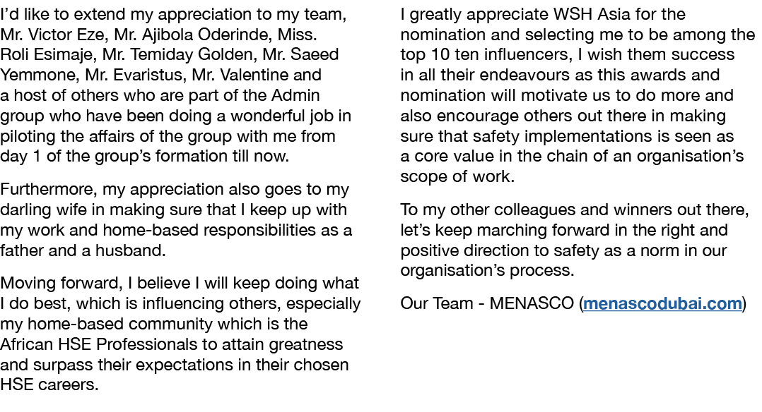 I d like to extend my appreciation to my team, Mr  Victor Eze, Mr  Ajibola Oderinde, Miss  Roli Esimaje, Mr  Temiday    