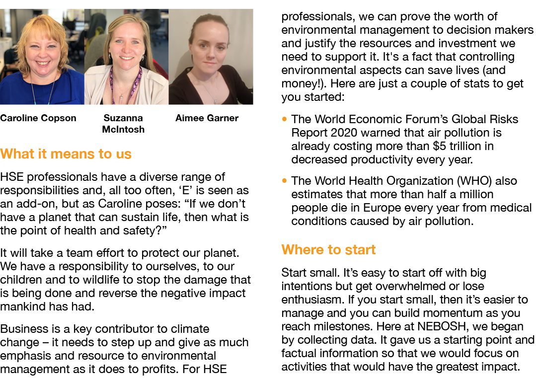 ￼ ￼ What it means to us HSE professionals have a diverse range of responsibilities and, all too often, ‘E’ is seen as...