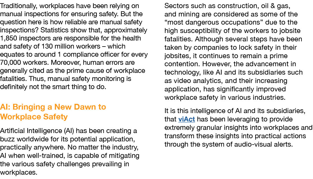 Traditionally, workplaces have been relying on manual inspections for ensuring safety. But the question here is how r...