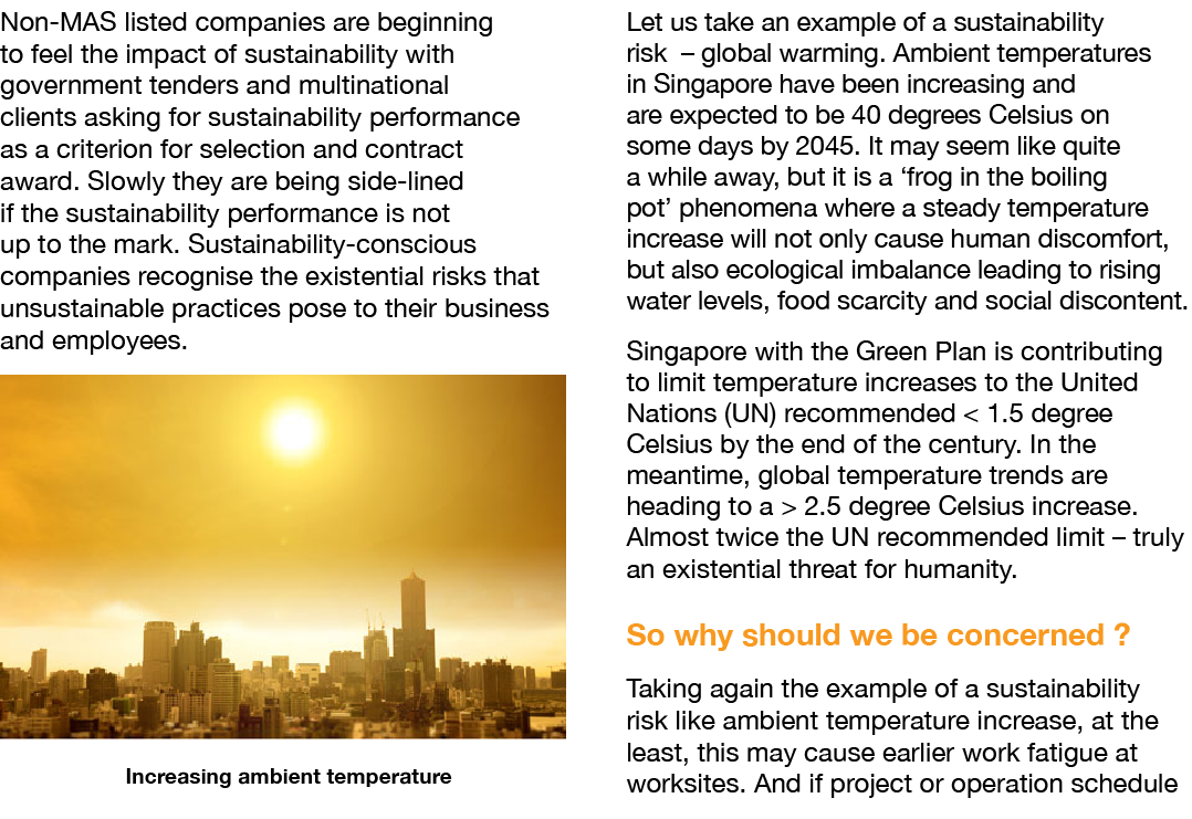 Non MAS listed companies are beginning to feel the impact of sustainability with government tenders and multinational...